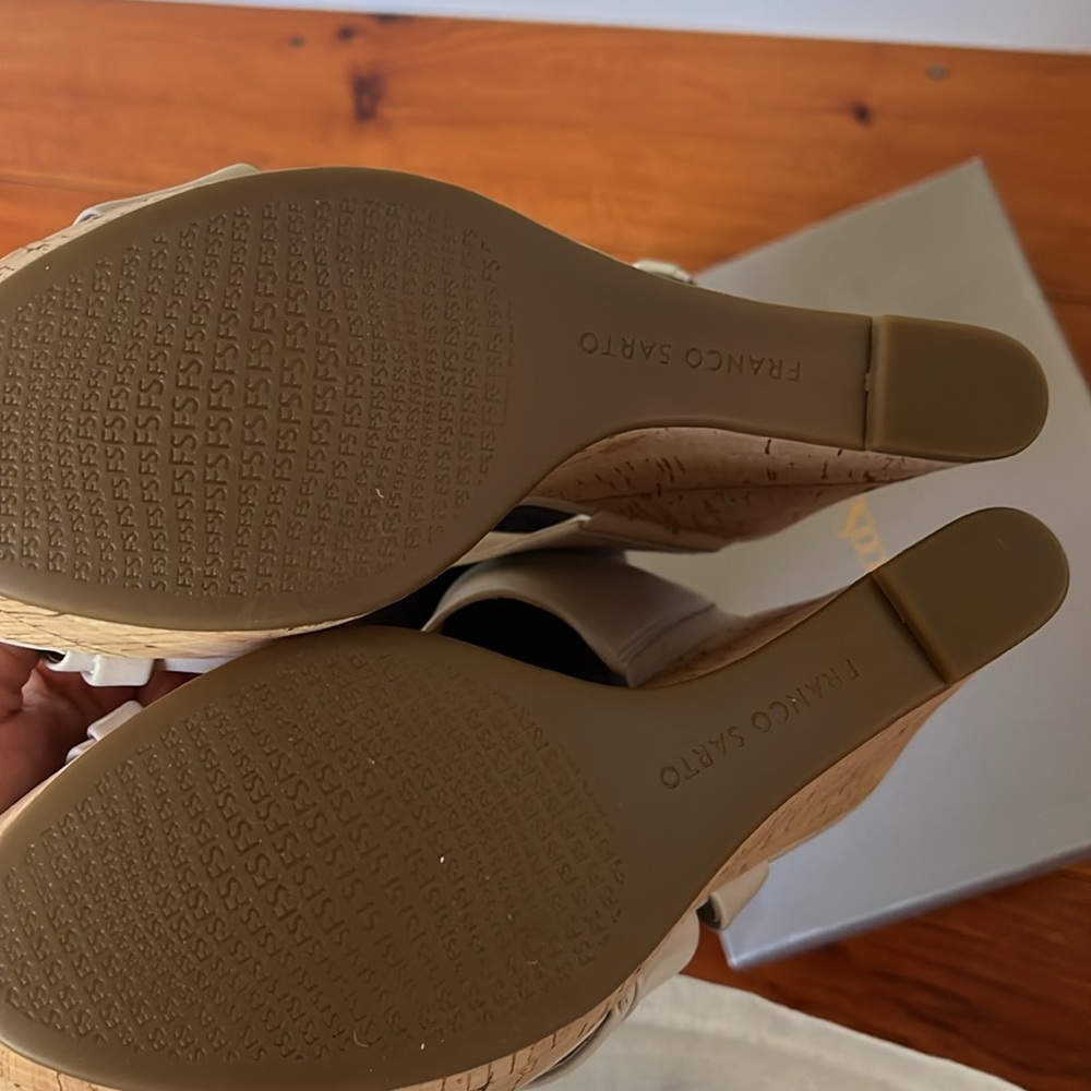 Franco Sarto ivory Seneca wedge sandals  NEW IN BOX - Picture 5 of 8